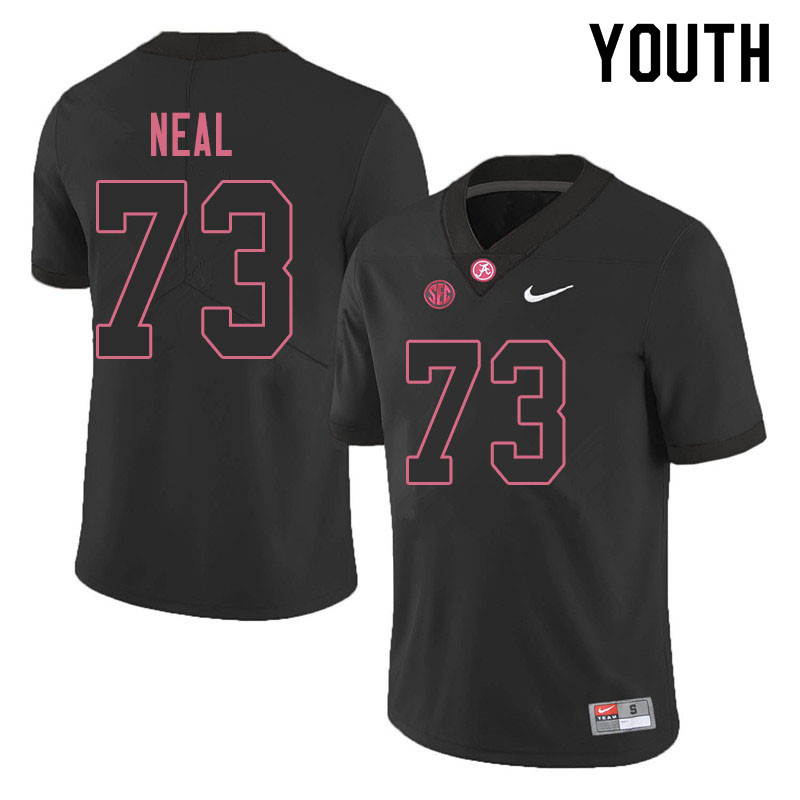 Youth #73 Evan Neal Alabama Crimson Tide College Football Jerseys Sale-Blackout